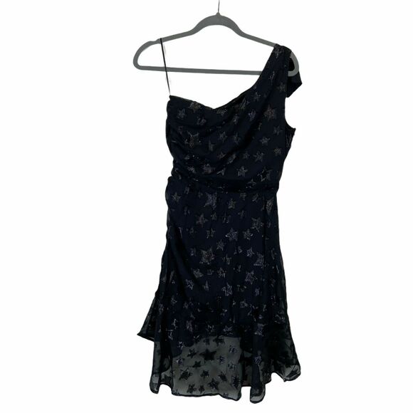 Aqua Star Dress Women's Black One Shoulder Enchanted Fit Flare size Medium NWT - Picture 4 of 15